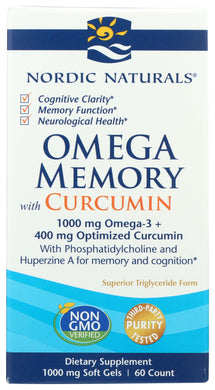 OMEGA MEMORY NORDIC NATURALS OMEGA MEMORY WITH CURCUMIN DIETARY SUPPLEMENT, 60 COUNT '768990018787
