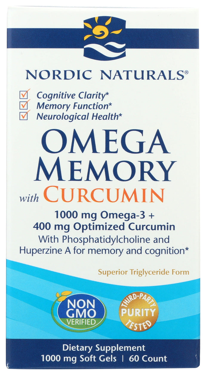 OMEGA MEMORY NORDIC NATURALS OMEGA MEMORY WITH CURCUMIN DIETARY SUPPLEMENT, 60 COUNT '768990018787