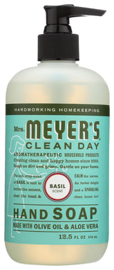 HAND SOAP MRS. MEYER'S CLEAN DAY BASIL HAND SOAP, 12.5 OZ. '808124141049