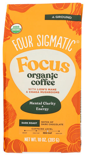 FOCUS ORGANIC DARK ROAST GROUND COFFEE WITH CHAGA  '816897020195