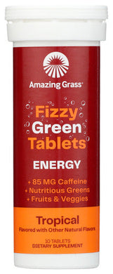 FIZZY GREEN TABLETS ENERGY TROPICAL CARTON WITH 6 TUBES  '829835006533