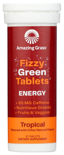 FIZZY GREEN TABLETS ENERGY TROPICAL CARTON WITH 6 TUBES  '829835006533