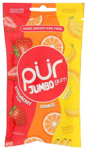 GUM PUR JUMBO STRAW ORANGE BANANA   '830028002348