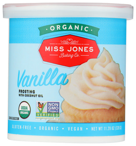 ORGANIC FROSTING MISS JONES ORGANIC VANILLA FROSTING, 11.29 OZ. '850475006003