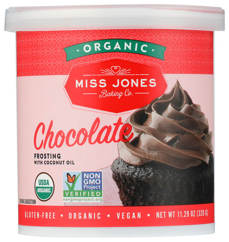 ORGANIC FROSTING MISS JONES ORGANIC CHOCOLATE FROSTING, 11.29 OZ. '850475006010