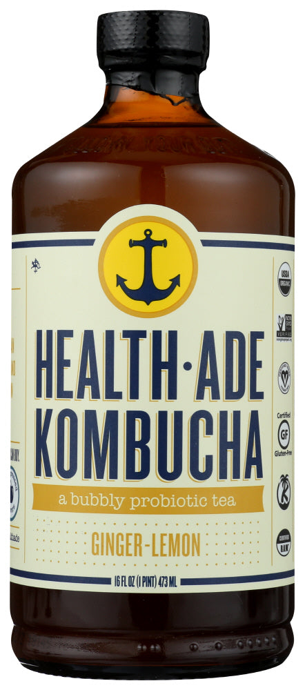 KOMBUCHA HEALTH-ADE GINGER LEMON 16 OZ 851861006096