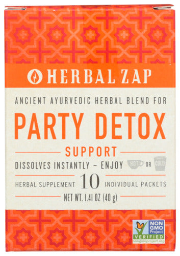 SUPPLEMENT DRINK MIX HERBAL ZAP SUPPLEMENT DRINK MIX, PARTY DETOX SUPPORT, 10 PACKETS '852486005198