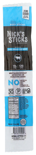SNACK STICKS NICK'S STICKS, ORIGINAL GRASS-FED BEEF, 1.7 OZ. '859154005009