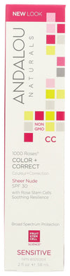 COLOR + CORRECT ANDALOU NATURALS COLOR + CORRECT, SHEER NUDE, 30 SPF, 2 FL. OZ.  '859975020106