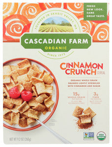 CEREAL Cascadian Farm Organic Cinnamon Crunch Cereal   9.2 OZ  '21908455563