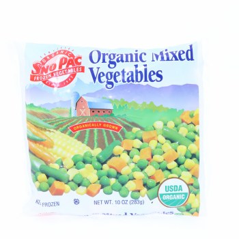 FROZEN VEGETABLE SNOPAC MIXED VEG  ORGANIC   10 OZ  '024284394112