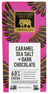 CHOCOLATE BAR ENDANGERED SPECIES SEA SALT CARAMEL DARK   3 OZ  '37014000498