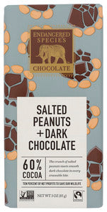 CHOCOLATE BAR ENDANGERED SPECIES DARK W/PEANUTS   3 OZ  '37014000566