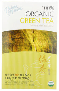 TEA PRINCE OF PEACE GREEN TEA ORGANIC   100 CT  '39278132007