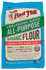ALL PURPOSE FLOUR BOB'S RED MILL WHITE UNBLEACHED ORGANIC  5#  '39978029911