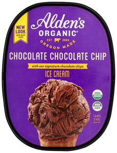 ICE CREAM ALDEN'S ORGANIC CHOCOLATE CHOCOLATE CHIP 48OZ '072609741813