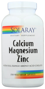 CALCIUM MAGNESIUM ZINC SOLARAY   250 VCAP 076280045611