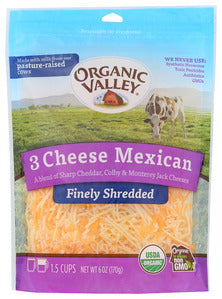 CHEESE ORGANIC VALLEY MEXICAN SHREDDED  6 OZ  '093966002270