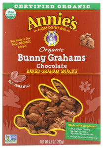 Annie's Homegrown Bunny Grahams - Chocolate Graham Snacks   '013562000173