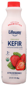 Lifeway Kefir Strawberry Low Fat Organic Milk Smoothie   32 OZ  '017077002325