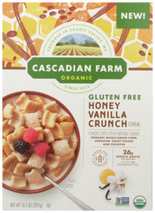 CEREAL Cascadian Farm Organic Gluten Free Honey Vanilla Crunch Cereal  10.5OZ  '21908112695