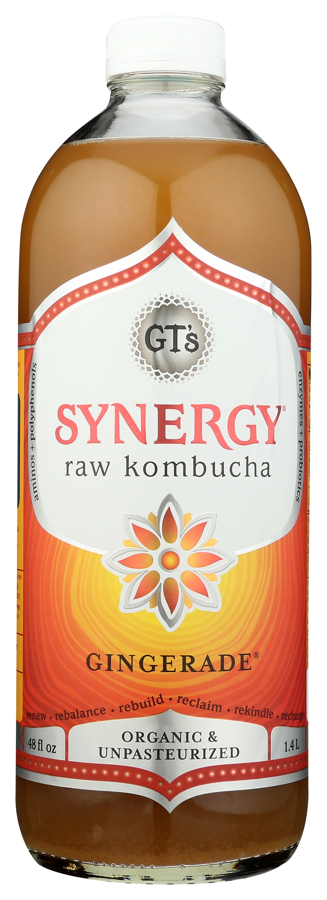 GT's Raw Kombucha, Gingerade 48 fl oz, image size:1054x2900