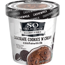 ICE CREAM SO DELICIOUS CASHEW COOKIES&CREAM NONDAIRY  16 OZ  '744473000289