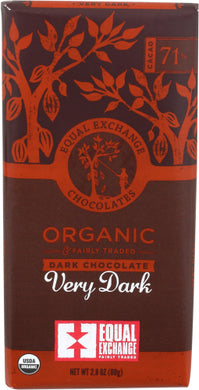 Equal Exchange Organic Chocolate Bar, Very Dark 2.8 oz  745998990130