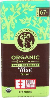 Equal Exchange Organic Dark Chocolate Mint Crunch 2.8 oz 745998990161