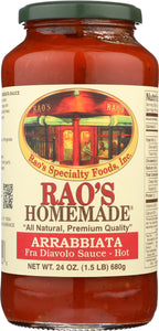 Raos Specialty Food Homemade Arrabbiata Premium Pasta Sauce, 24 OZ 747479000048