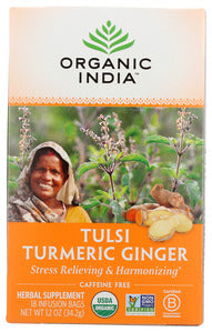 TEA ORGANIC INDIA TULSI TURMERIC GINGER    18 CT  '801541512324